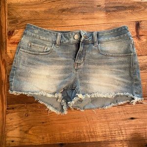 Denim cutoff shorts- pink